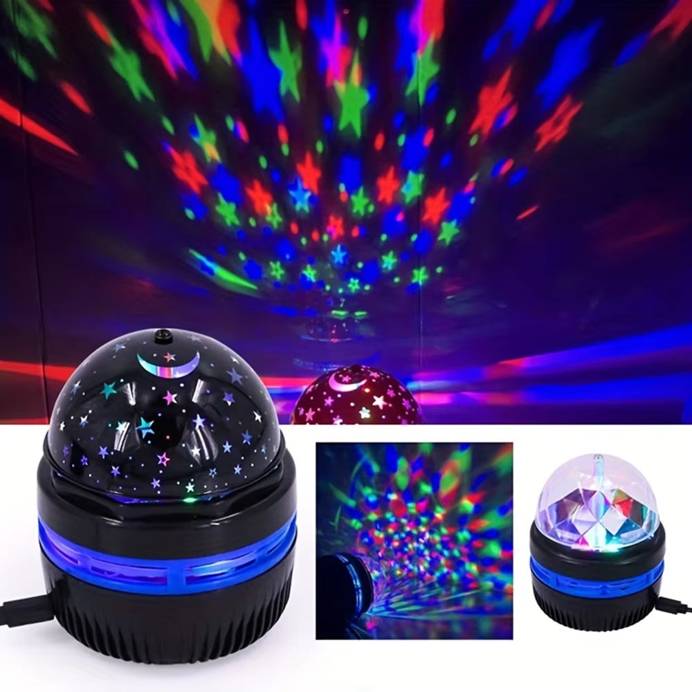 Starry Sky Galaxy Lamp Projector LED Night Light Remote Control Sound Active 5V USB Charging 7 Modes for Kids Room Party Decor