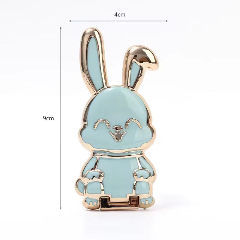 Finger Ring Phone Holder Desktop Ultra-Thin Cartoon Rabbit Phone Stand Foldable Buckle Adhesive Pull Rod Support Frame