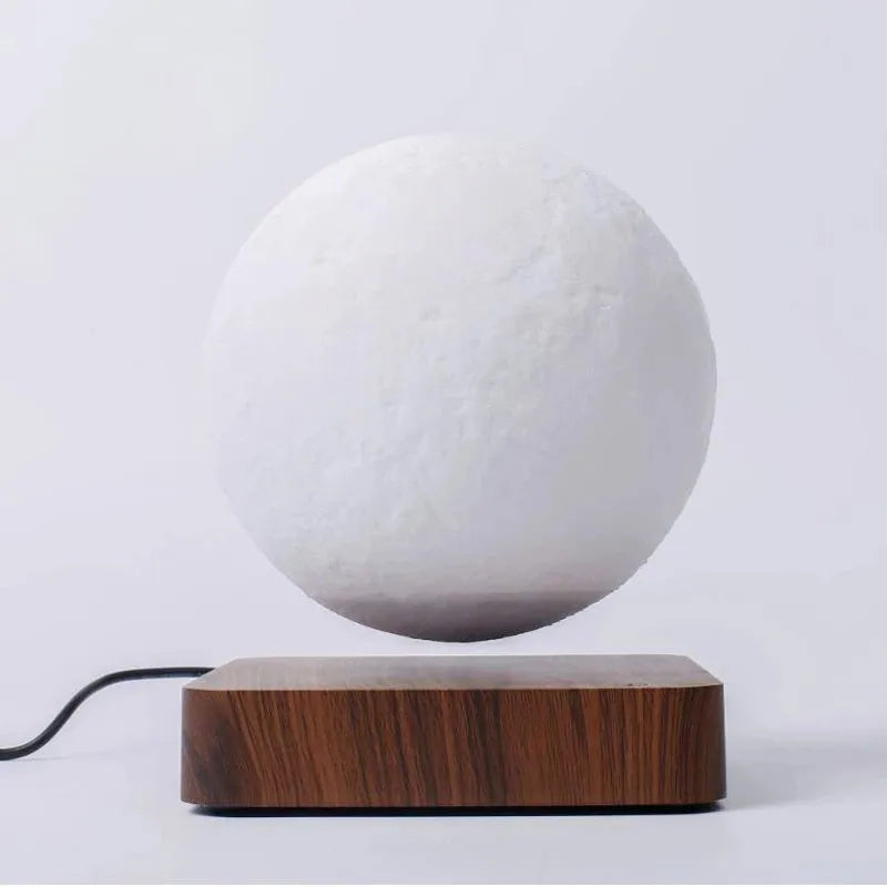 ZK30 Levitating Moon Lamp Night Light Floating 3D Printing LED Moon Lamp with Wooden Base and Magnetic with 3 Colors